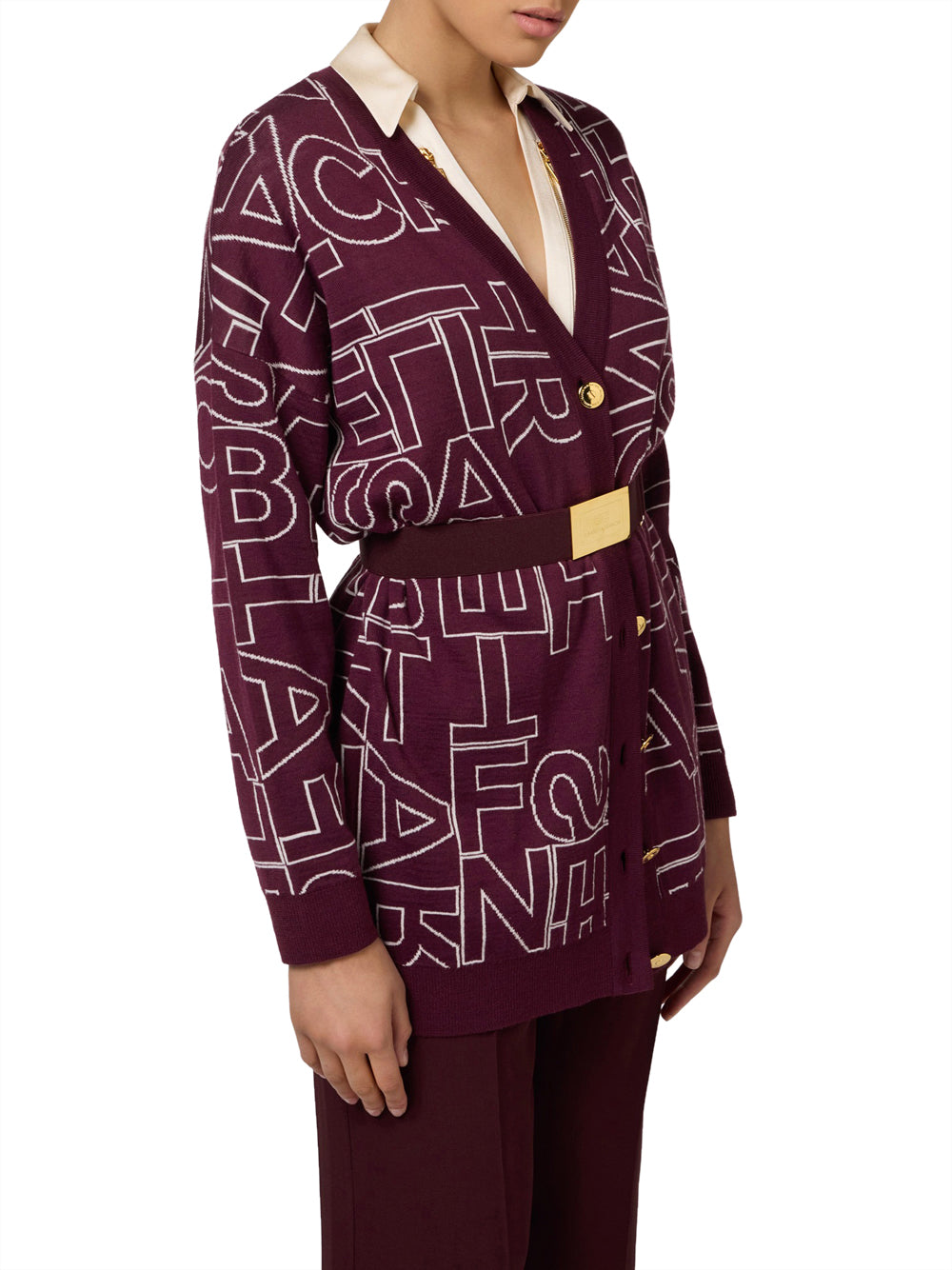 Cardigan Elisabetta Franchi Tricot da Donna - Bordeaux