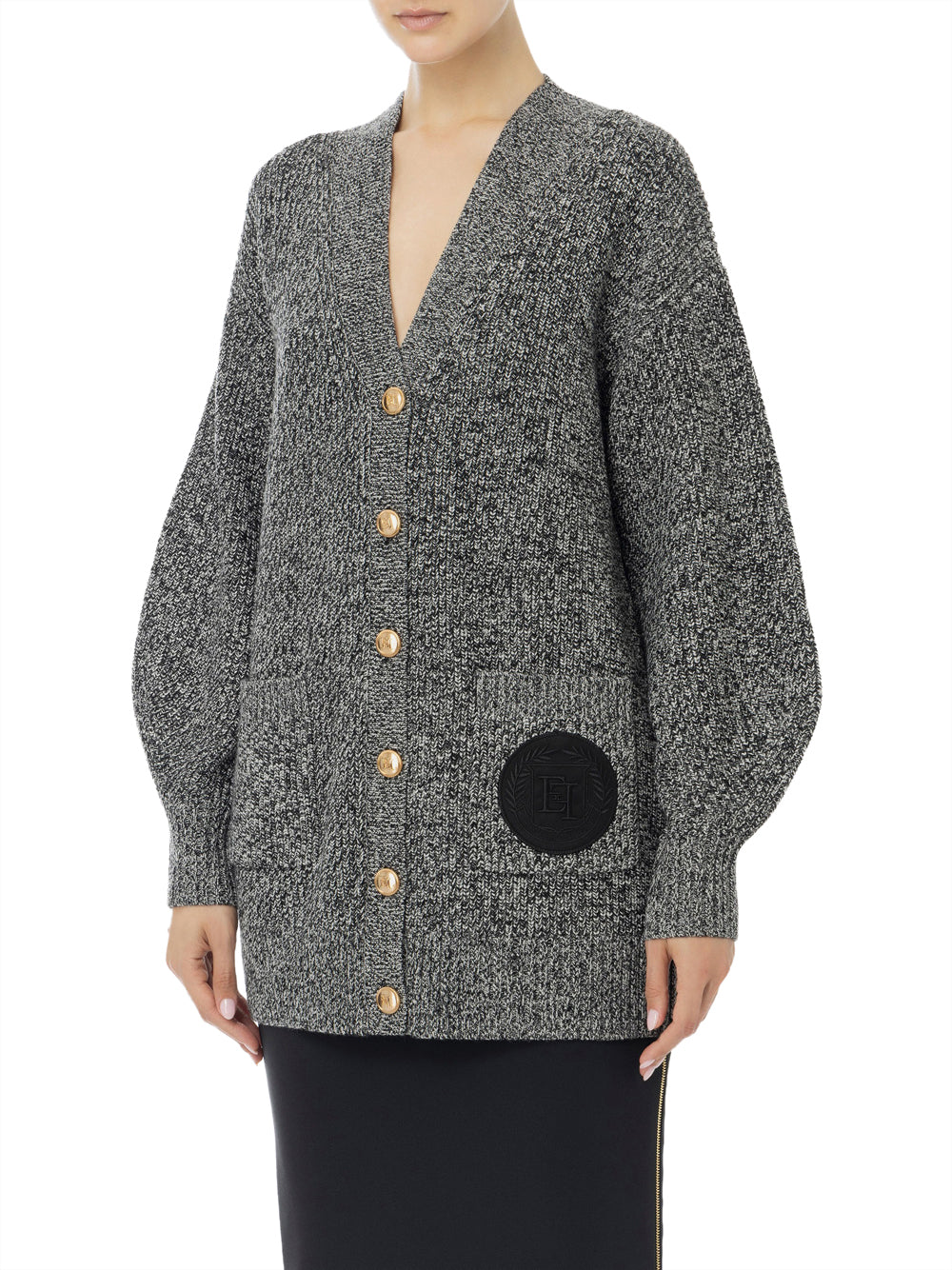 Cardigan Elisabetta Franchi Tricot da Donna - Nero