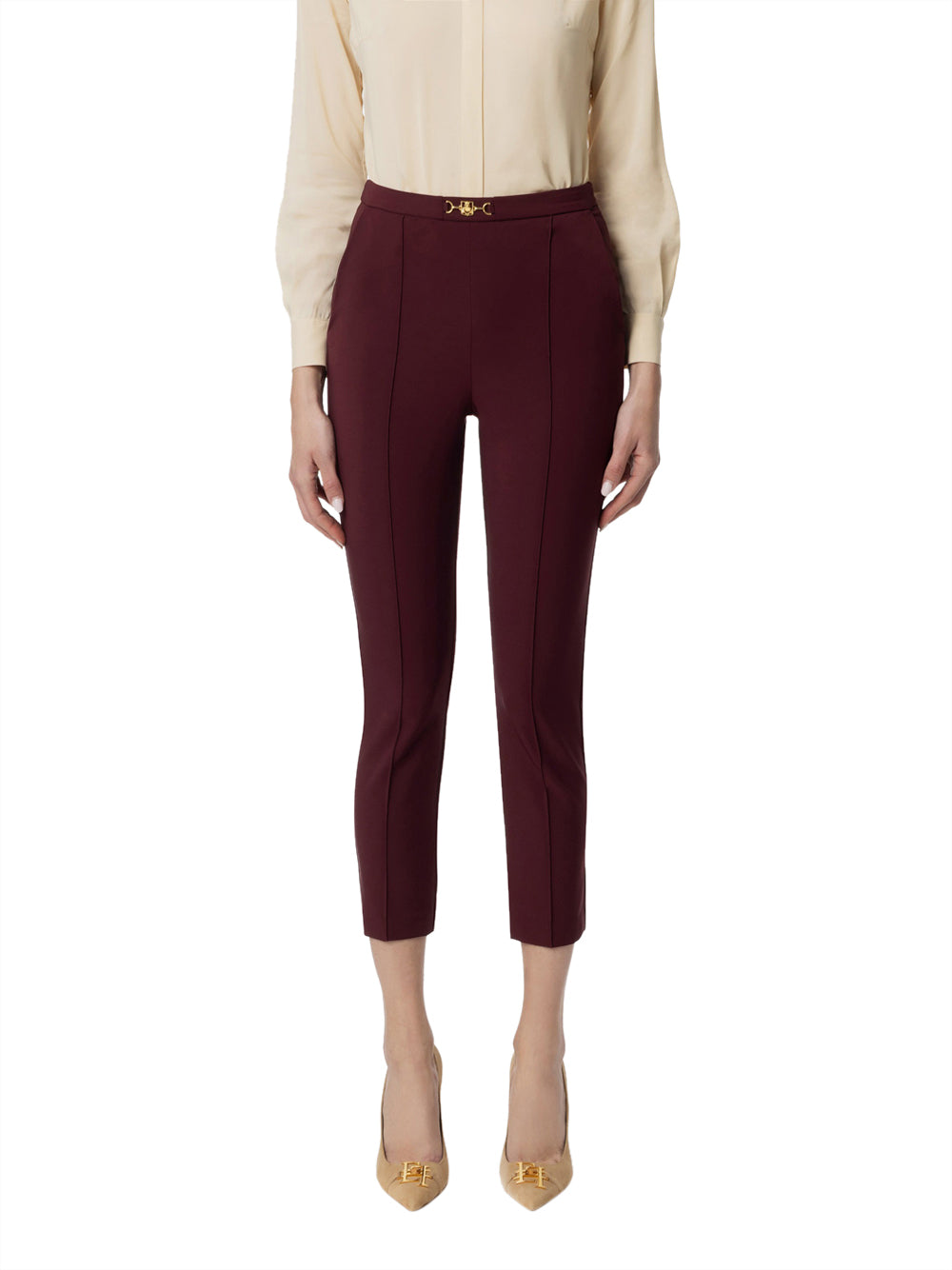 Pantalone Capri Elisabetta Franchi da Donna - Bordeaux