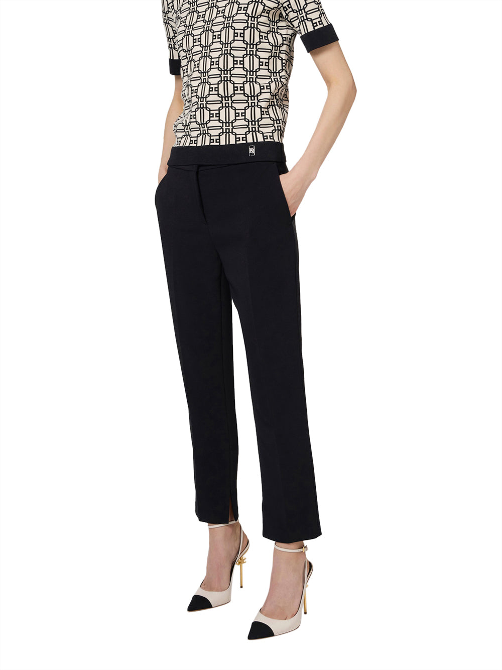 Pantalone Capri Elisabetta Franchi da Donna - Nero