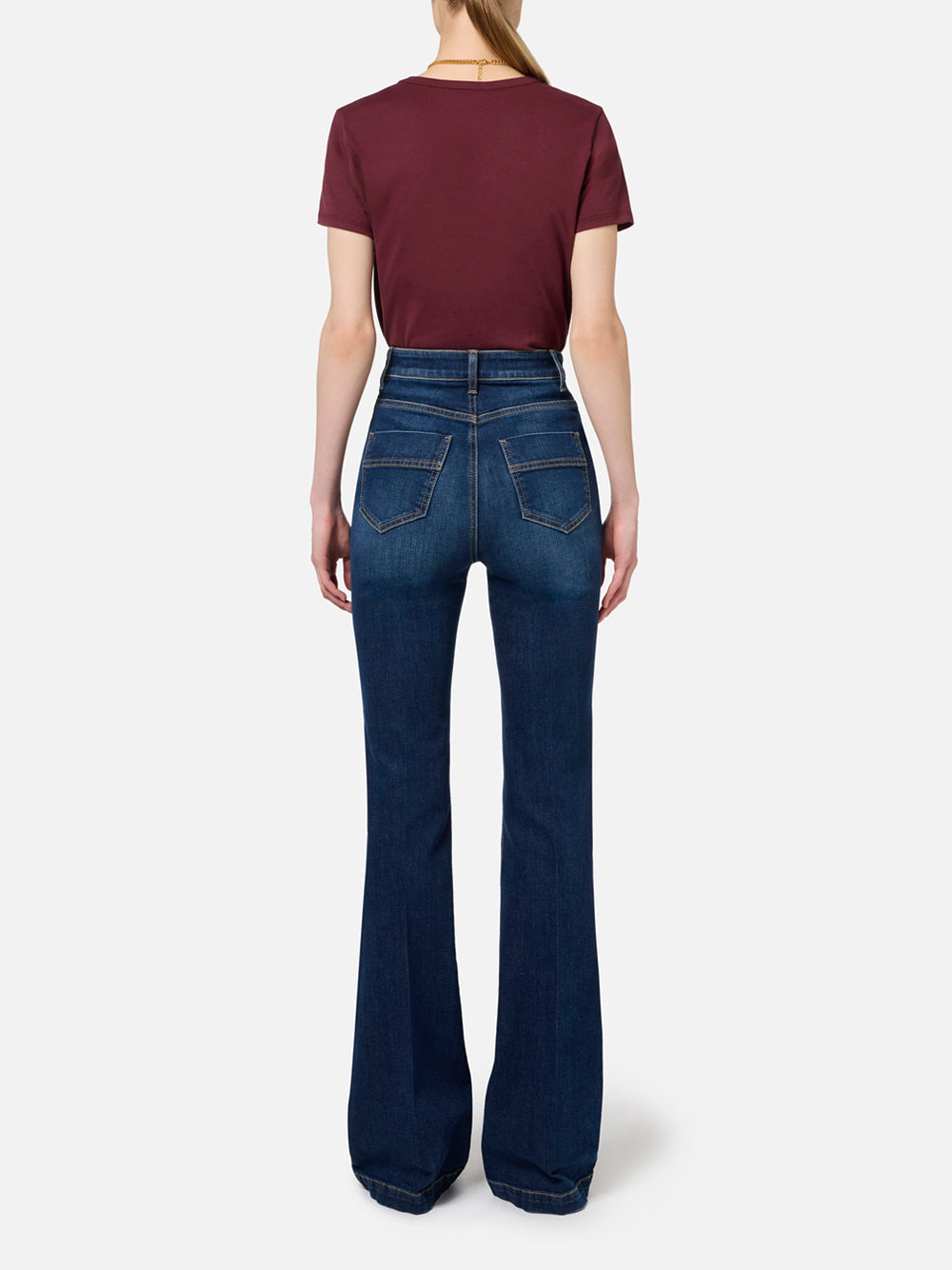 Jeans a Zampa Elisabetta Franchi da Donna - Denim