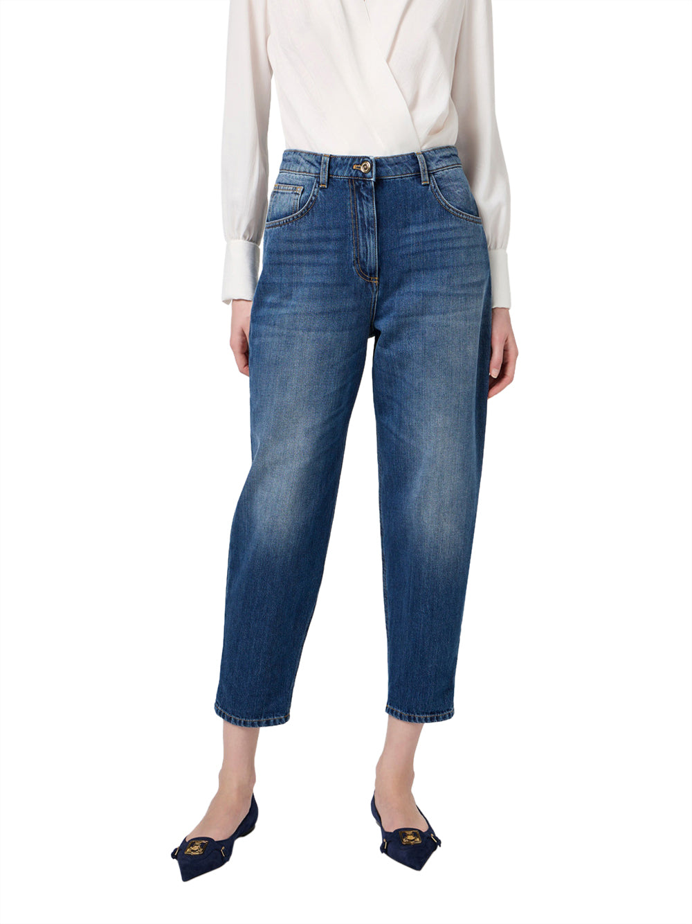 Jeans Boyfriend Elisabetta Franchi da Donna - Denim