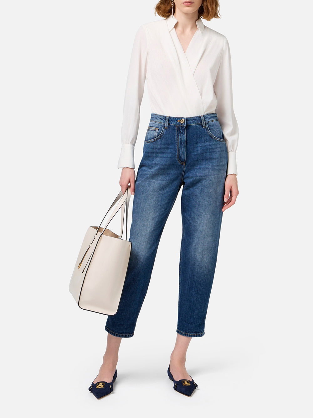 Jeans Boyfriend Elisabetta Franchi da Donna - Denim