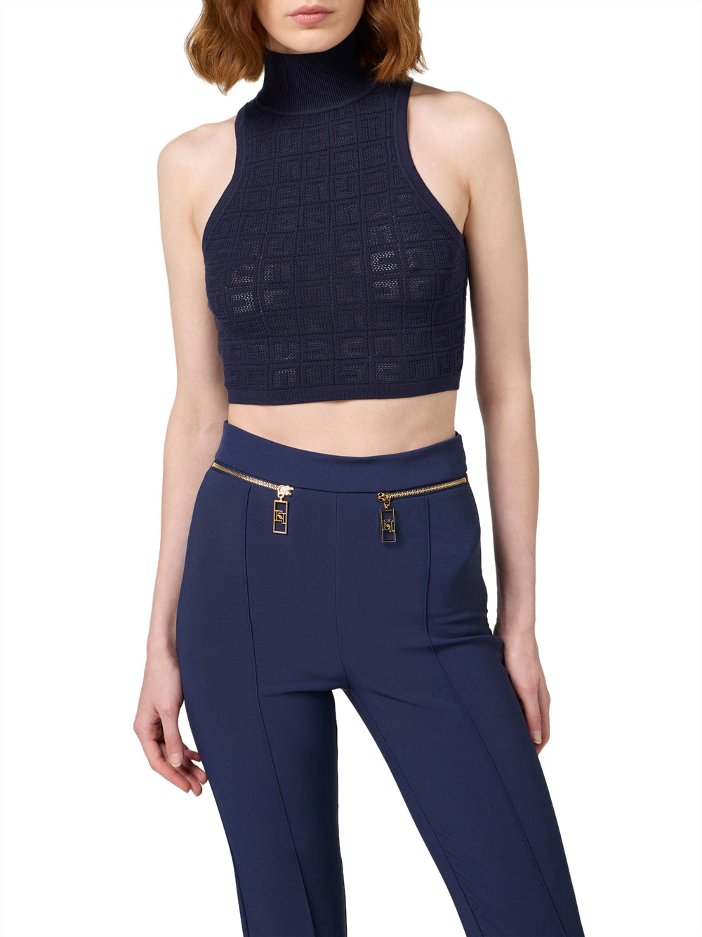 Top Elisabetta Franchi Tricot da Donna - Blu