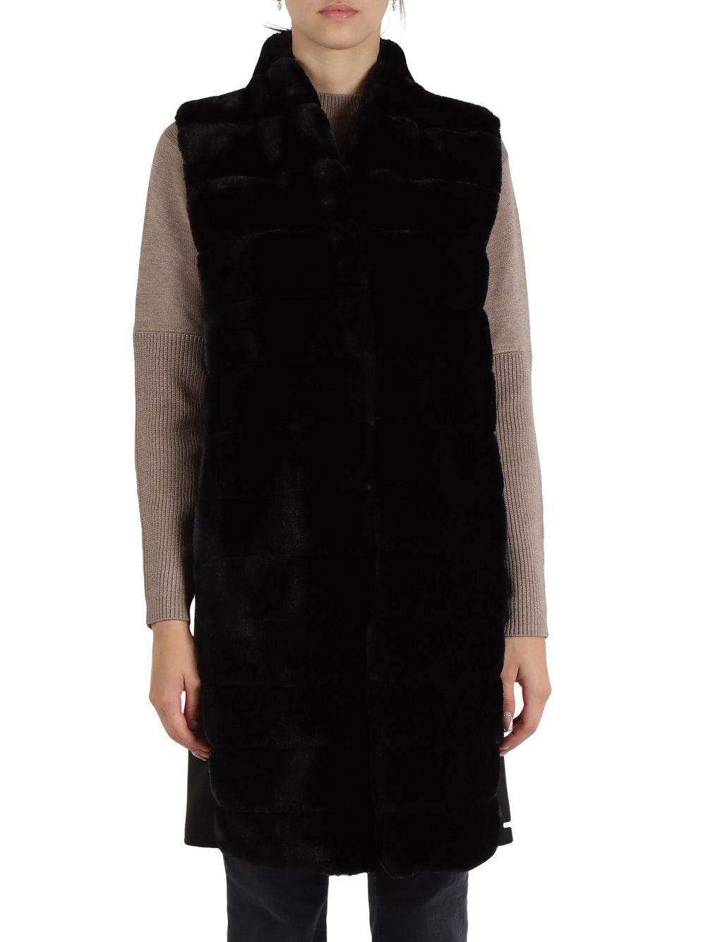 Gilet Emme Marella Pianosa da Donna - Nero