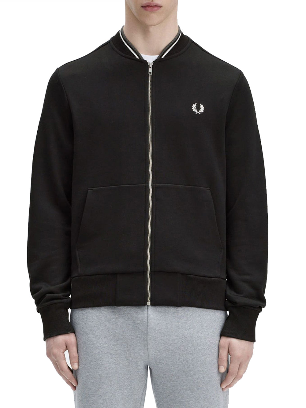 Felpa Zip Fred Perry da Uomo - Nero