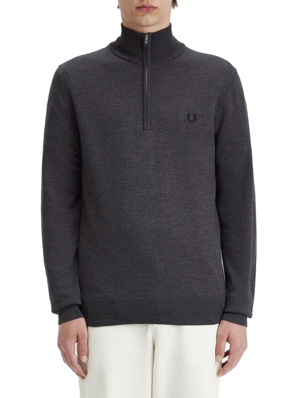 Pullover Fred Perry Classic Half Zip da Uomo - Grigio