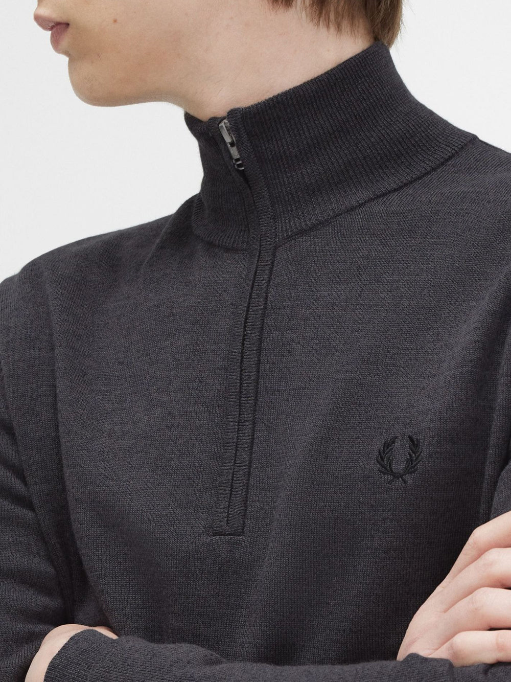 Pullover Fred Perry Classic Half Zip da Uomo - Grigio