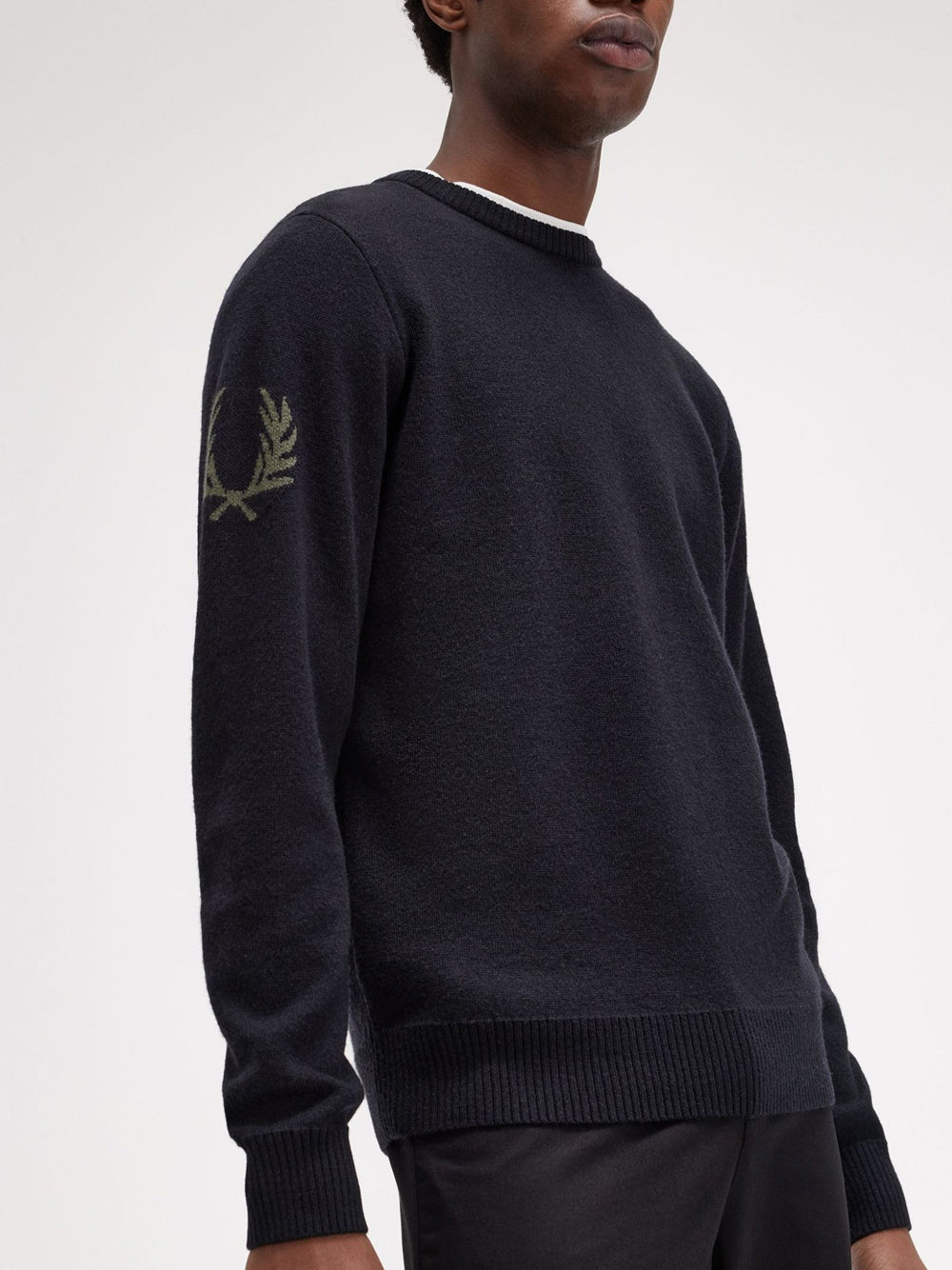 Pullover Fred Perry Laurel Wreath da Uomo - Nero