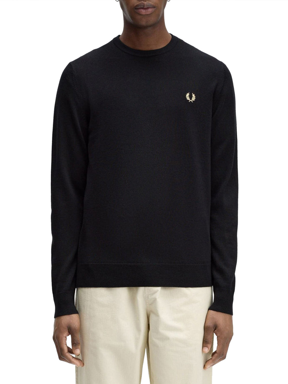 Pullover Fred Perry Classic Crew Neck da Uomo - Nero