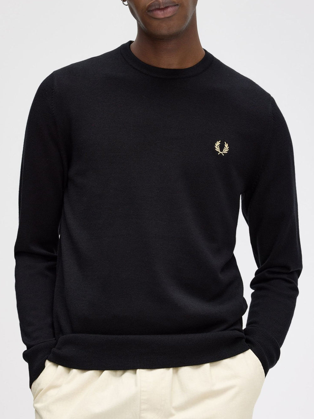 Pullover Fred Perry Classic Crew Neck da Uomo - Nero