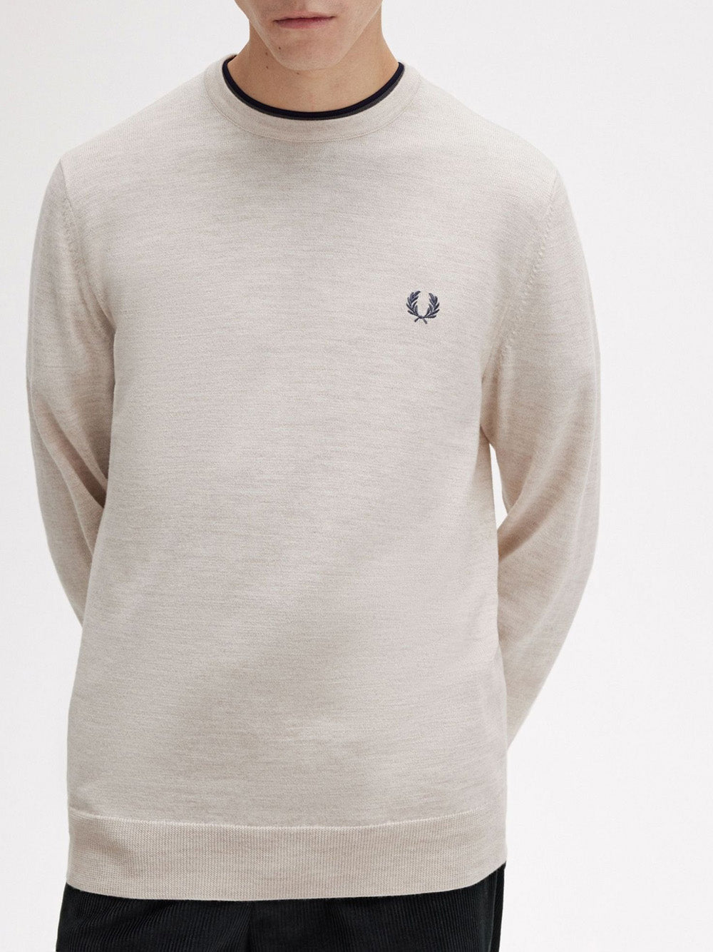 Pullover Fred Perry Classic Crew Neck da Uomo - Avorio