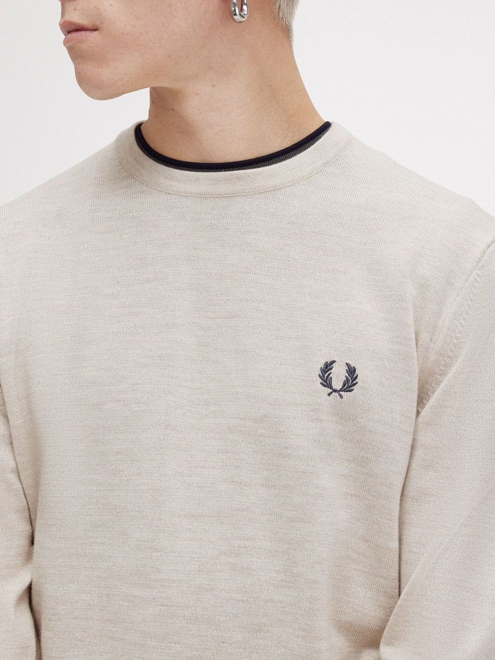 Pullover Fred Perry Classic Crew Neck da Uomo - Avorio