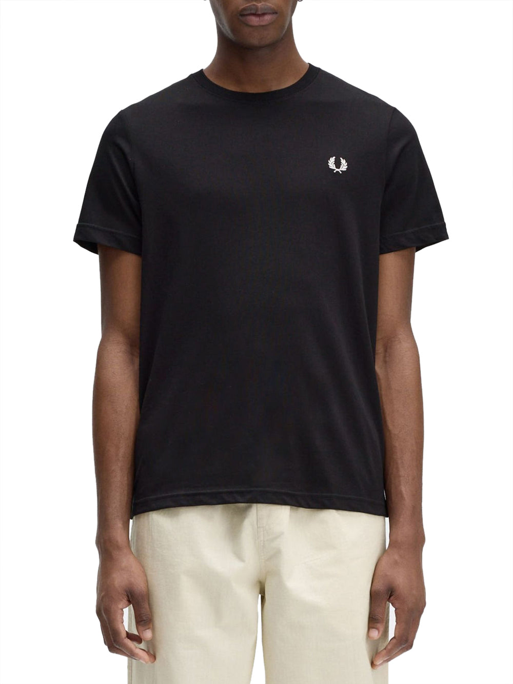 T-shirt Fred Perry Crew Neck da Uomo - Nero