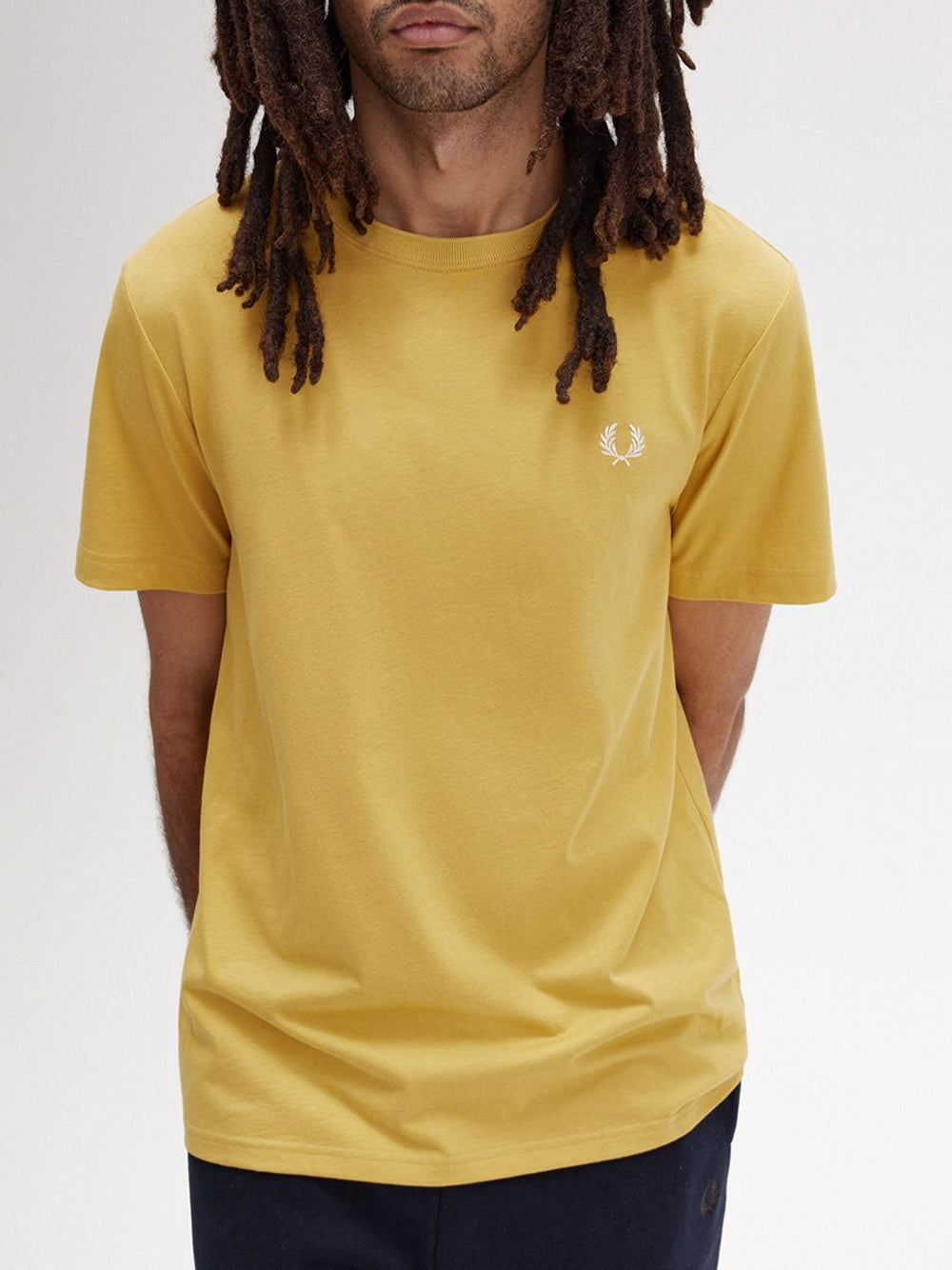 T-shirt Fred Perry Crew Neck da Uomo - Giallo