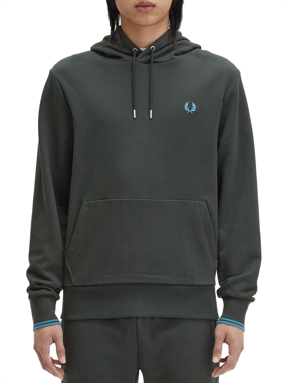 Felpa Cappuccio Fred Perry Tipped da Uomo - Verde