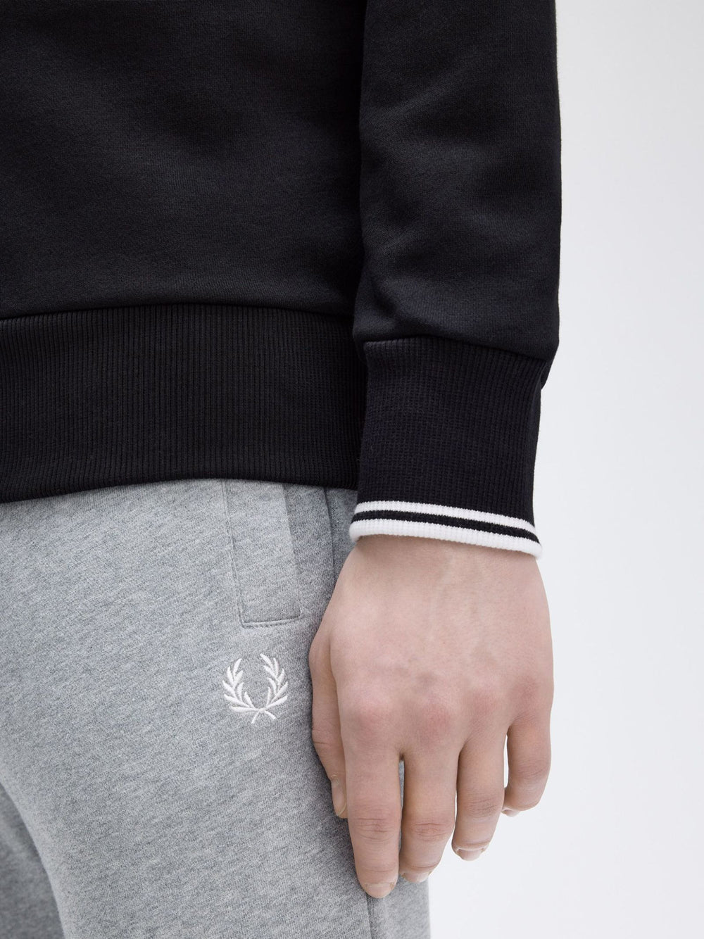 Felpa Zip Fred Perry Half Zip da Uomo - Nero