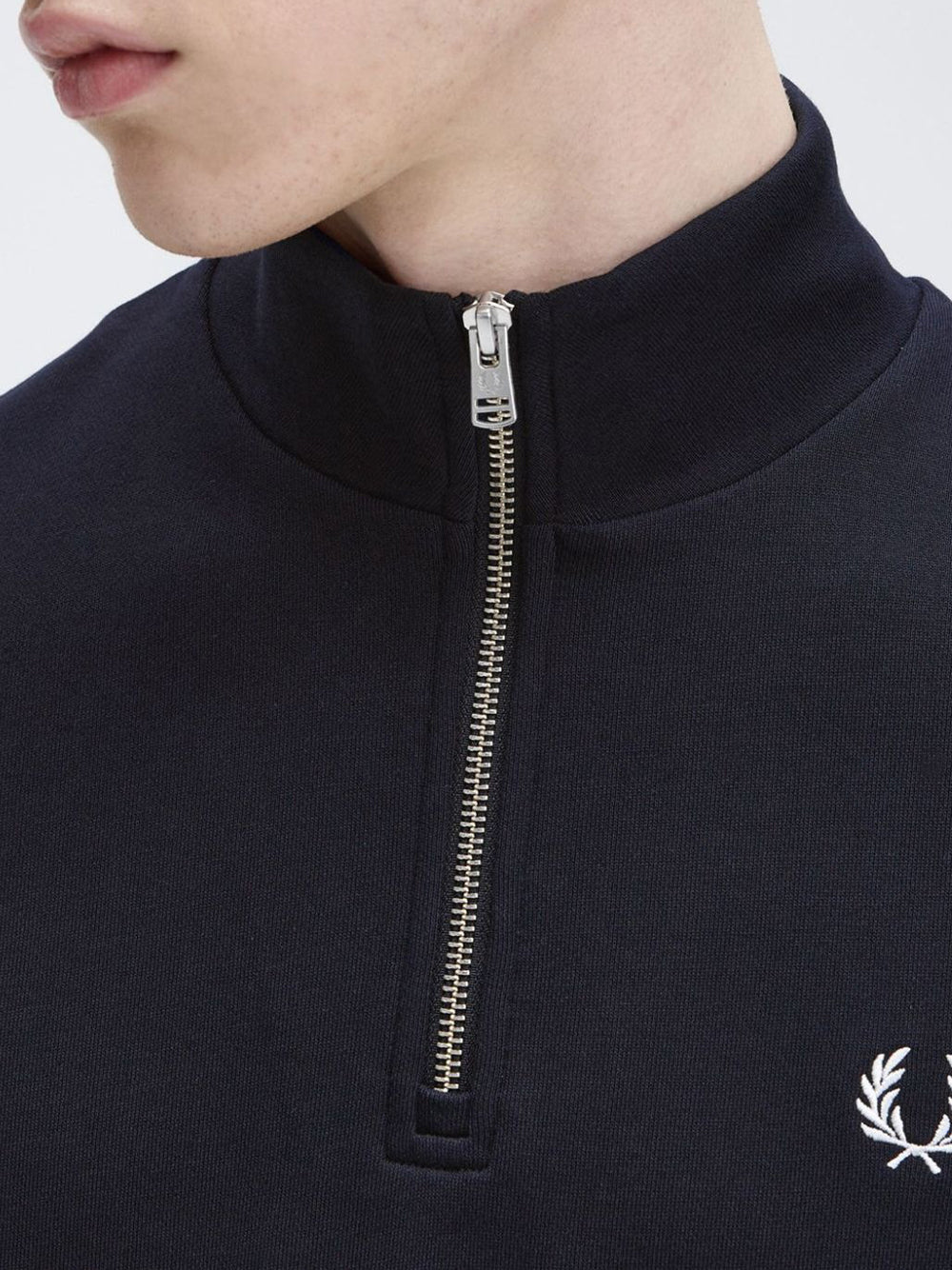 Felpa Zip Fred Perry Half Zip da Uomo - Blu