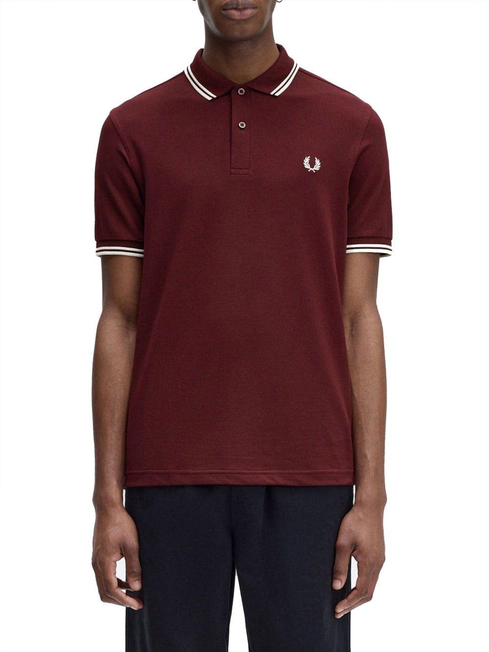 Polo Fred Perry Twin Tipped da Uomo - Bordeaux