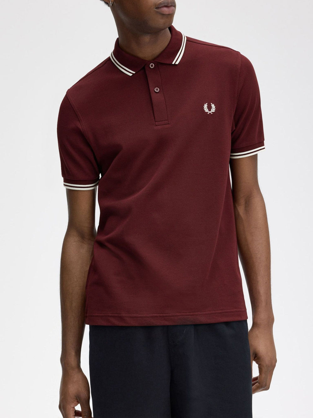 Polo Fred Perry Twin Tipped da Uomo - Bordeaux