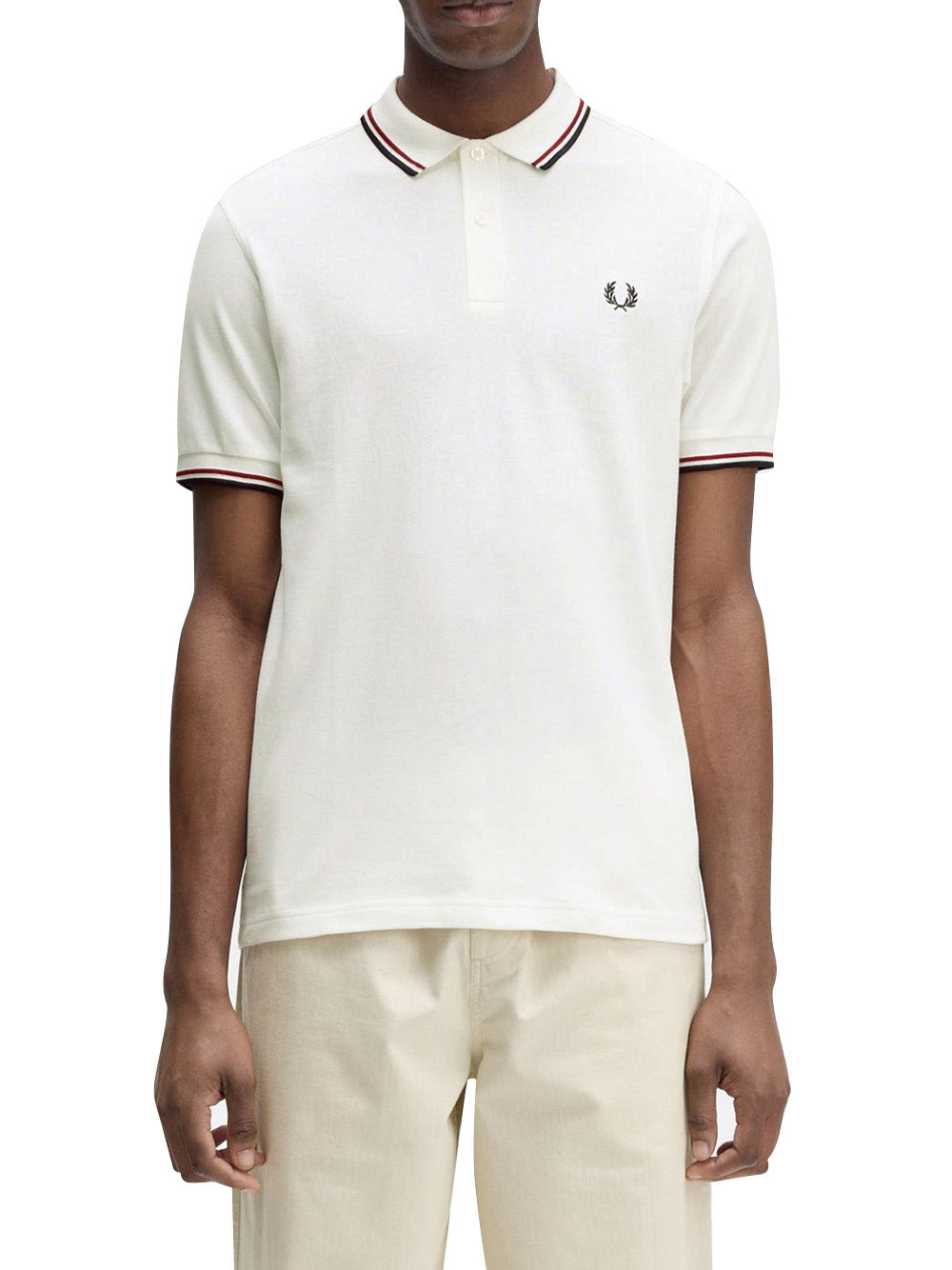 Polo Fred Perry Twin Tipped da Uomo - Bianco