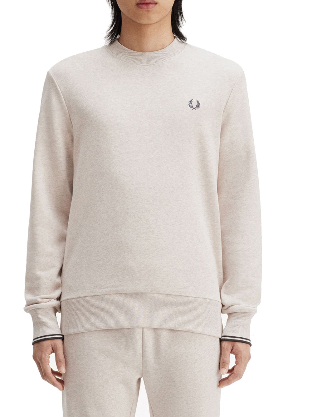 Felpa Fred Perry Crew Neck da Uomo - Avorio