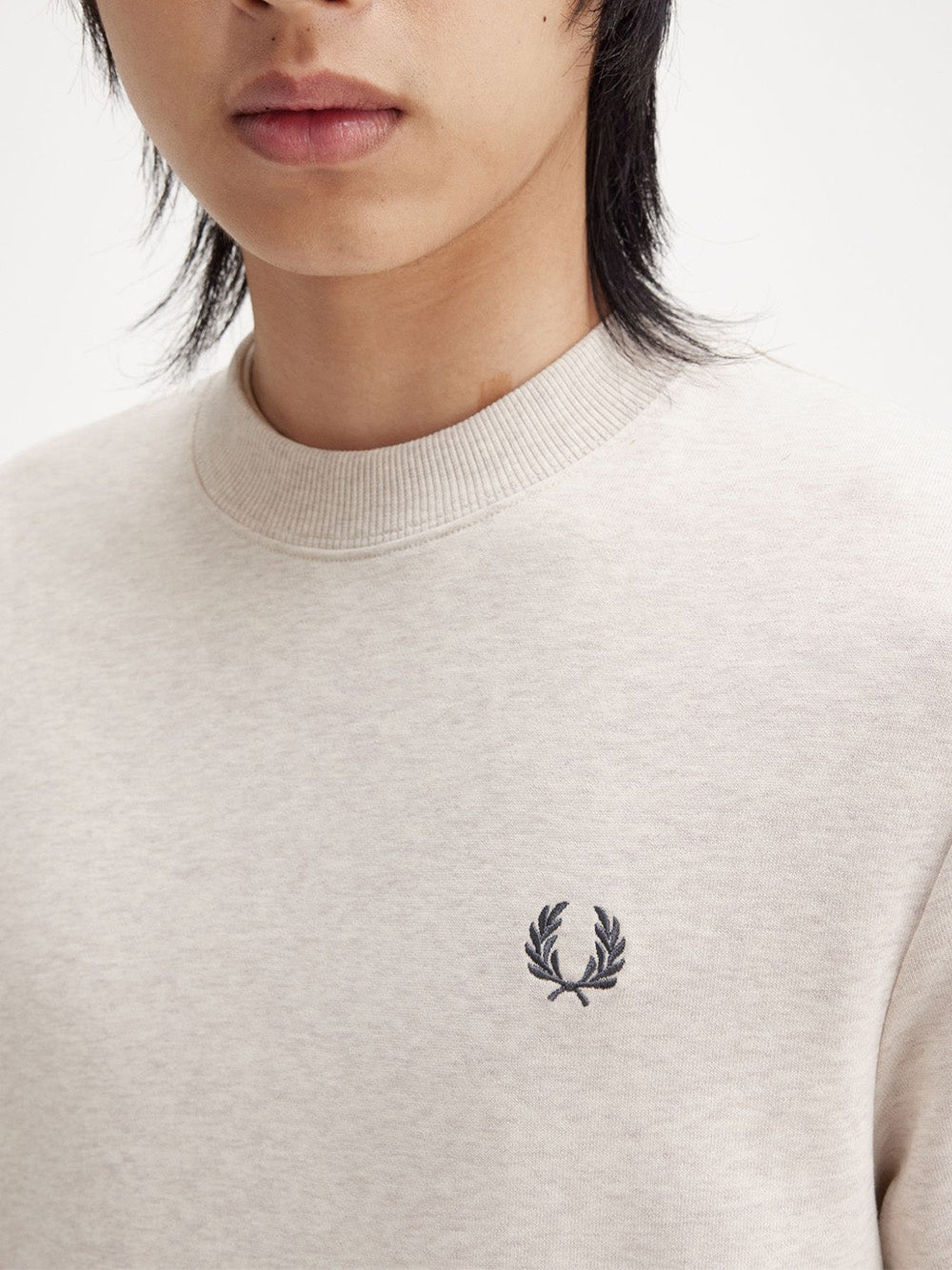 Felpa Fred Perry Crew Neck da Uomo - Avorio