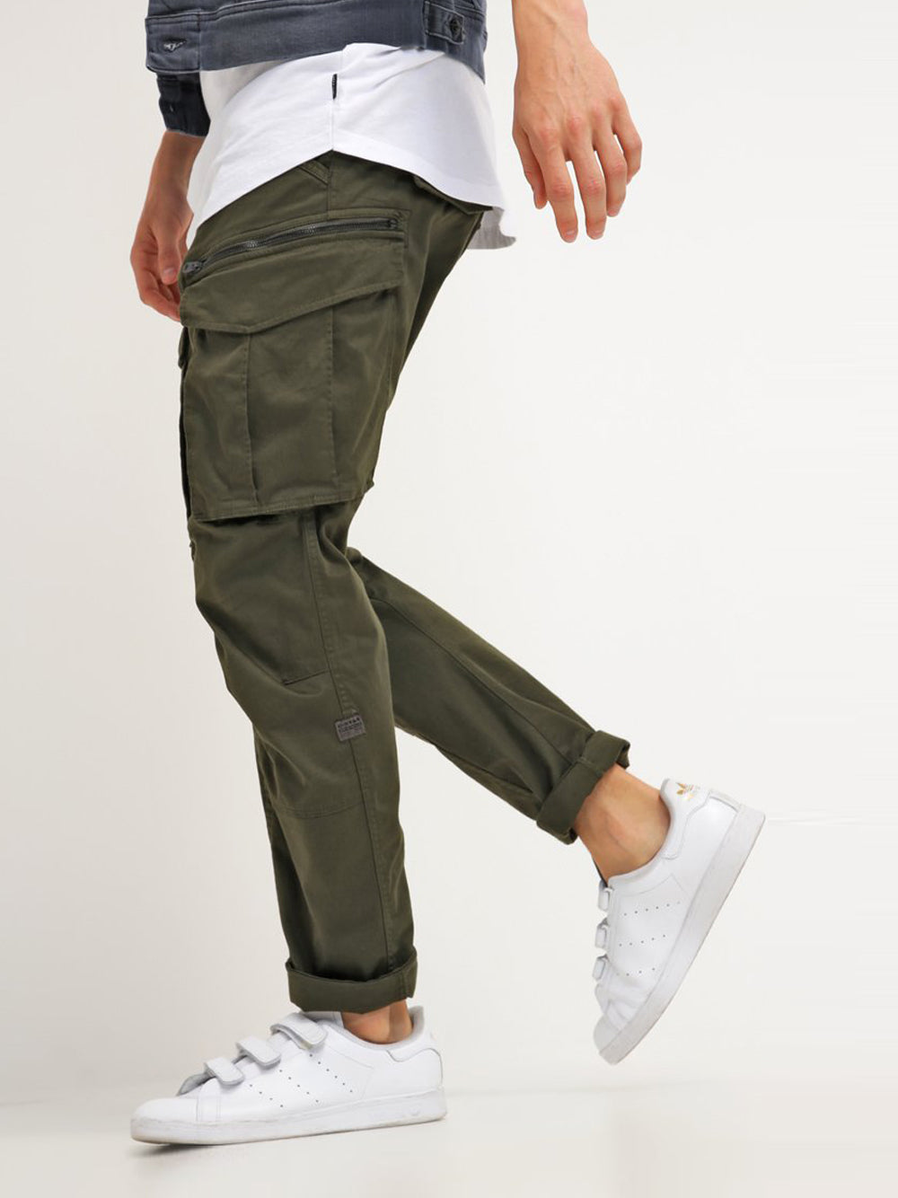 G-Star Pantalone Cargo Rovic Zip 3D Regular Tapered Uomo Mod. D02190-5126D 6059 Dk Bronze Green