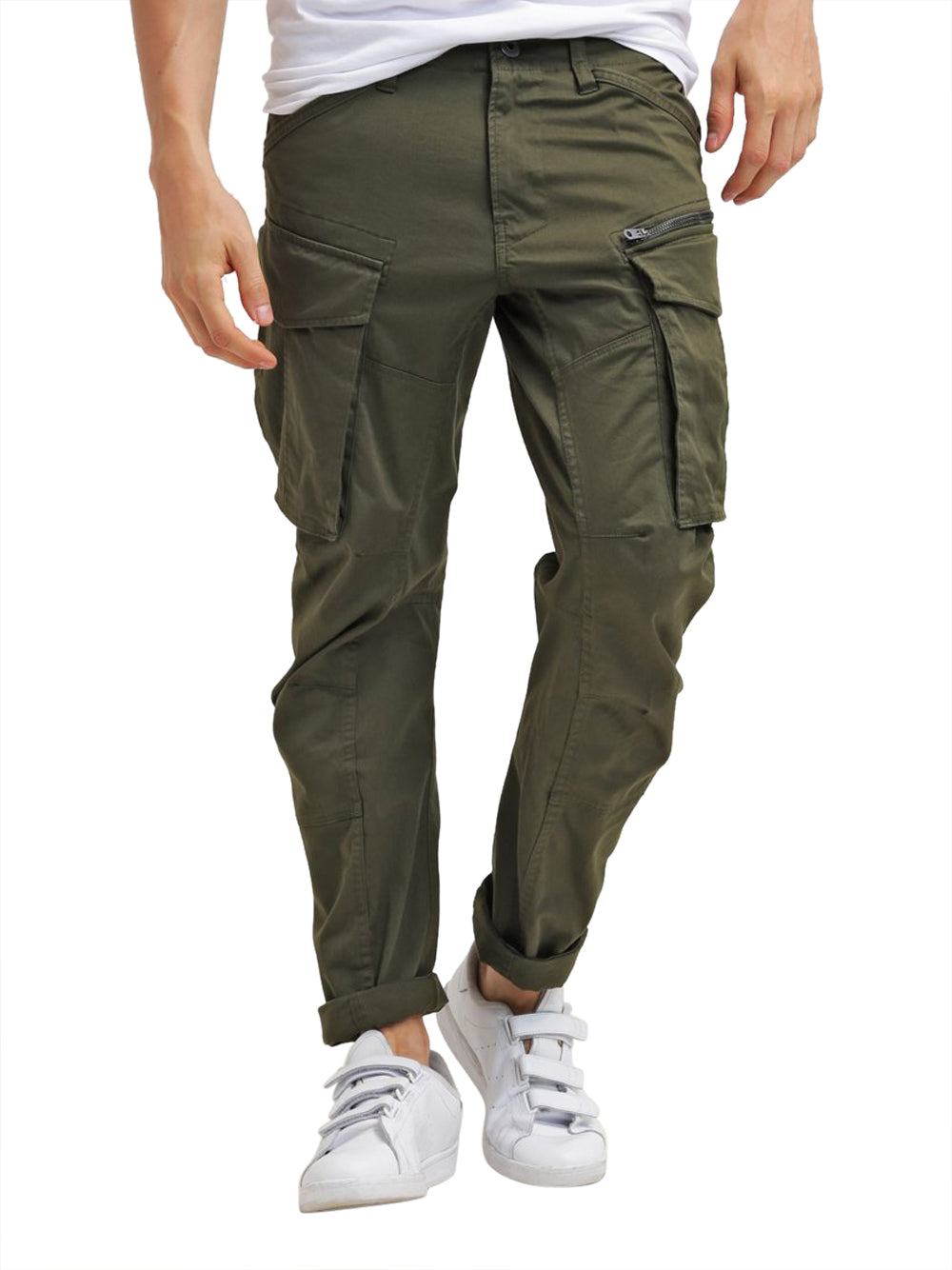 G-Star Pantalone Cargo Rovic Zip 3D Regular Tapered Uomo Mod. D02190-5126D 6059 Dk Bronze Green