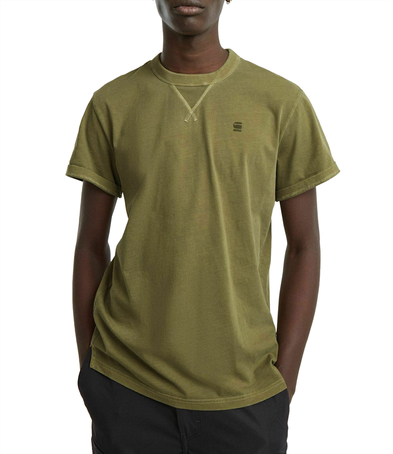 G-Star T-shirt Nifous R T Uomo Mod. D24449-2653 D033 Shadow Olive Gd