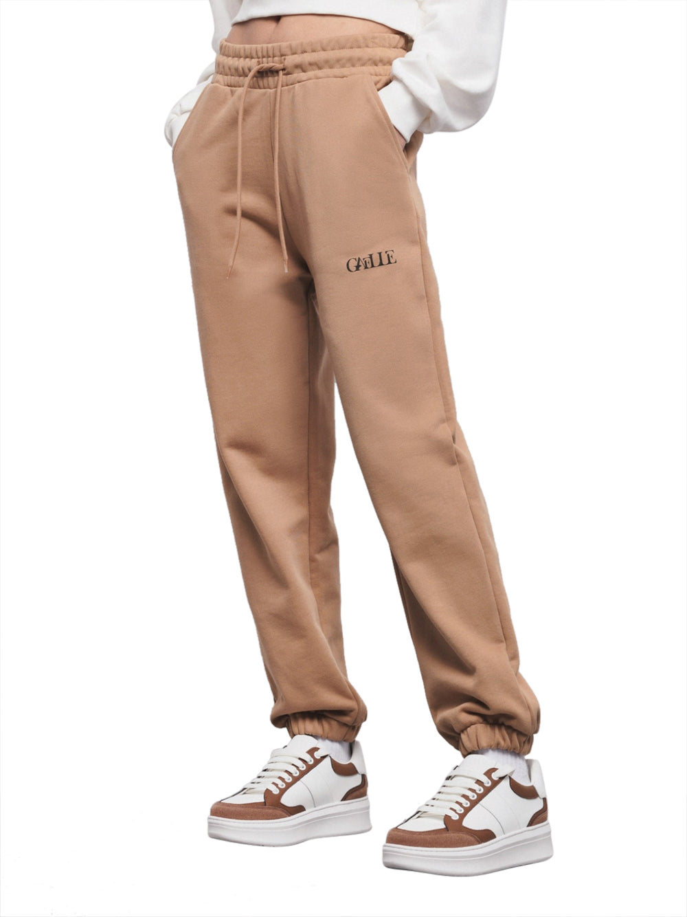 Gaëlle Paris Pantalone Tuta Gaelle Con Logo da Donna - Beige