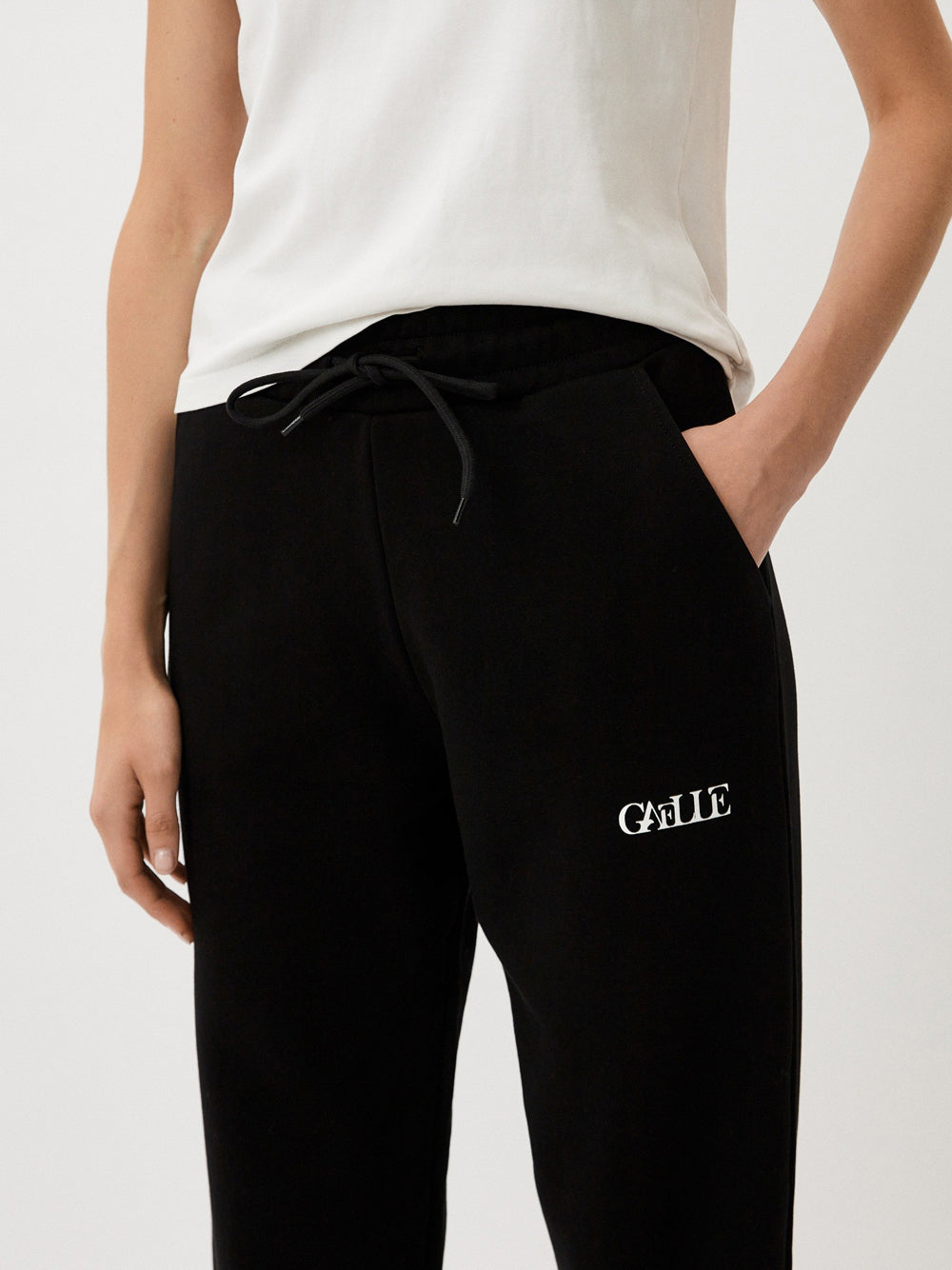 Gaëlle Paris Pantalone Tuta Gaelle Con Logo da Donna - Nero