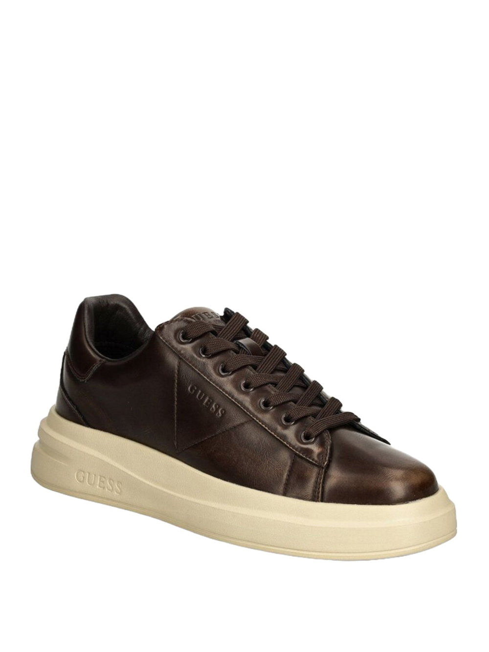 Sneakers Guess Elba Brushed da Uomo - Marrone