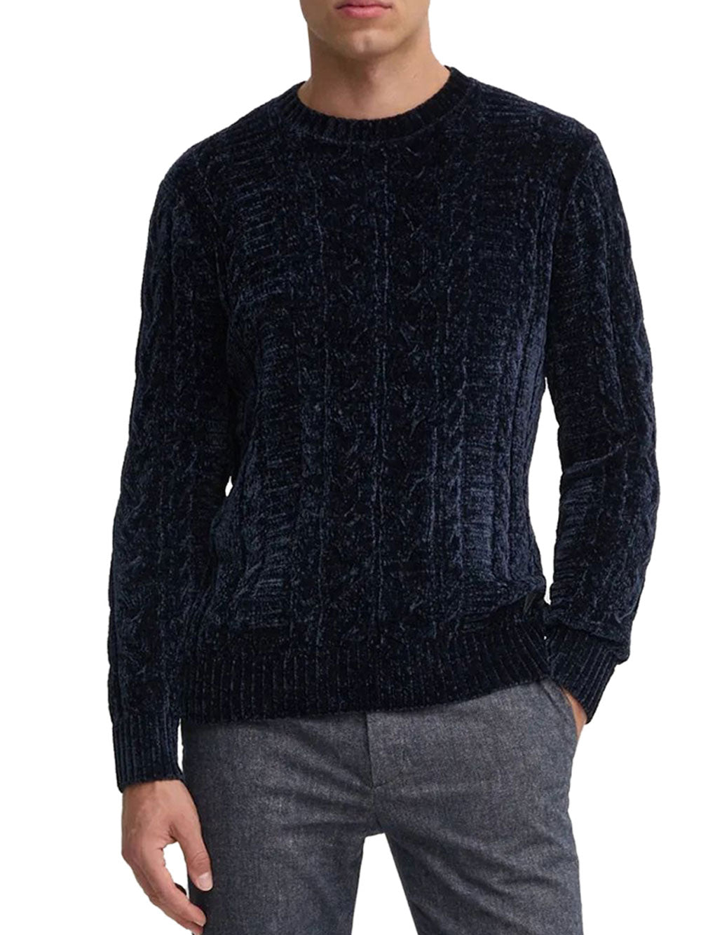 Maglione Guess Egidio Cable Chen da Uomo - Blu