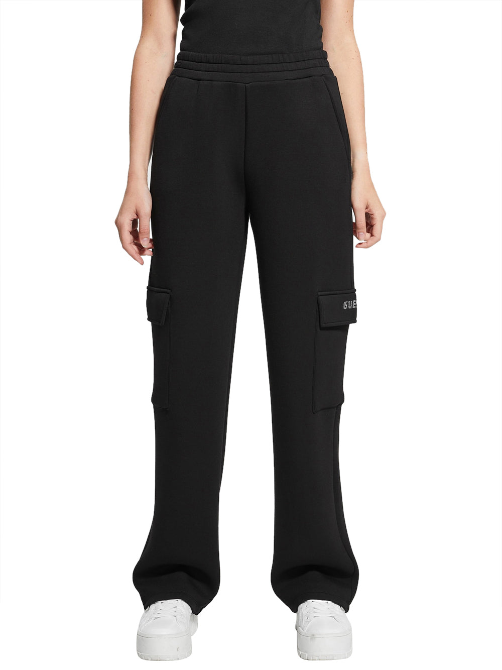 Pantalone Cargo Guess Cecilia Scuba da Donna - Nero