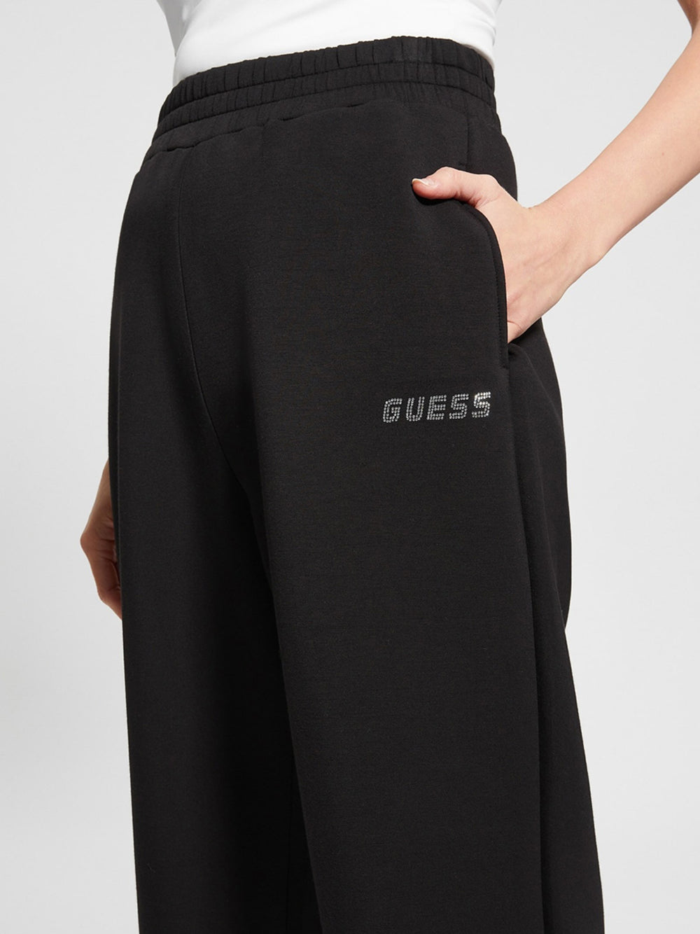 Pantalone Tuta Guess Cecilia Scuba da Donna - Nero