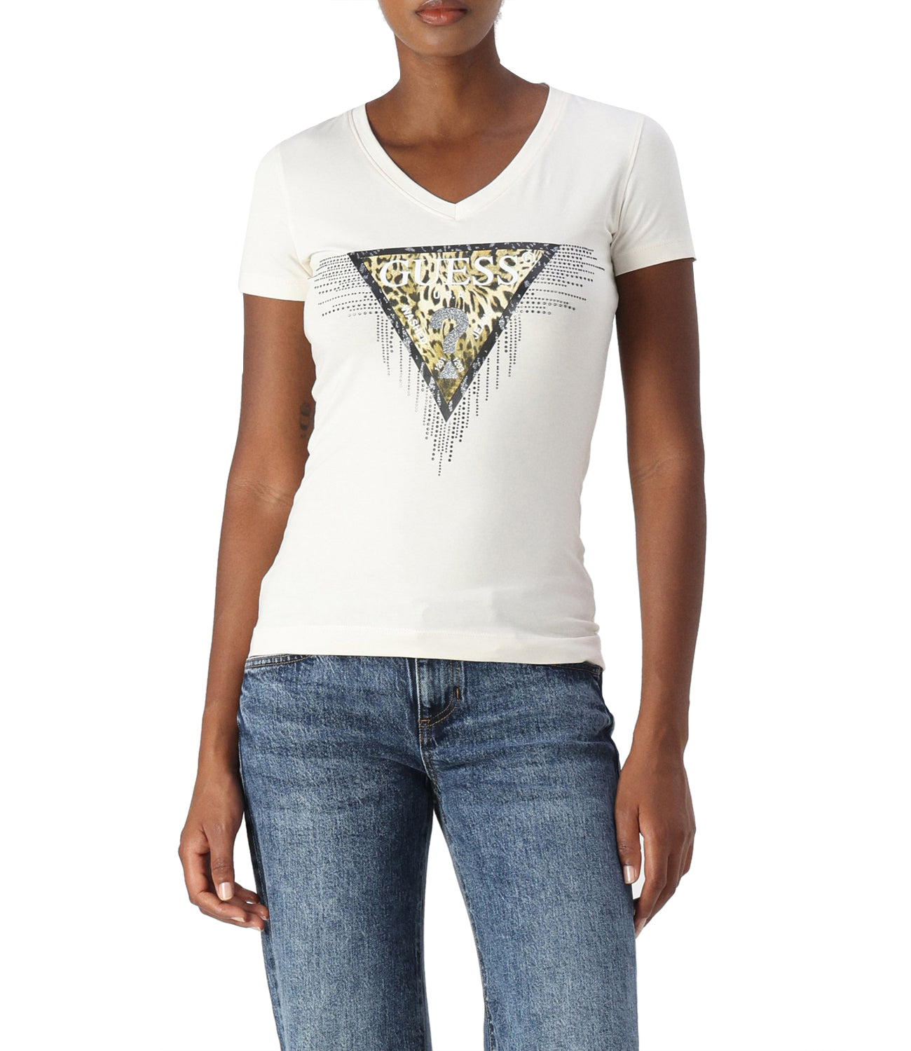 Guess T-shirt Donna Mod. W4BI18 J1314 G012 Panna Avorio