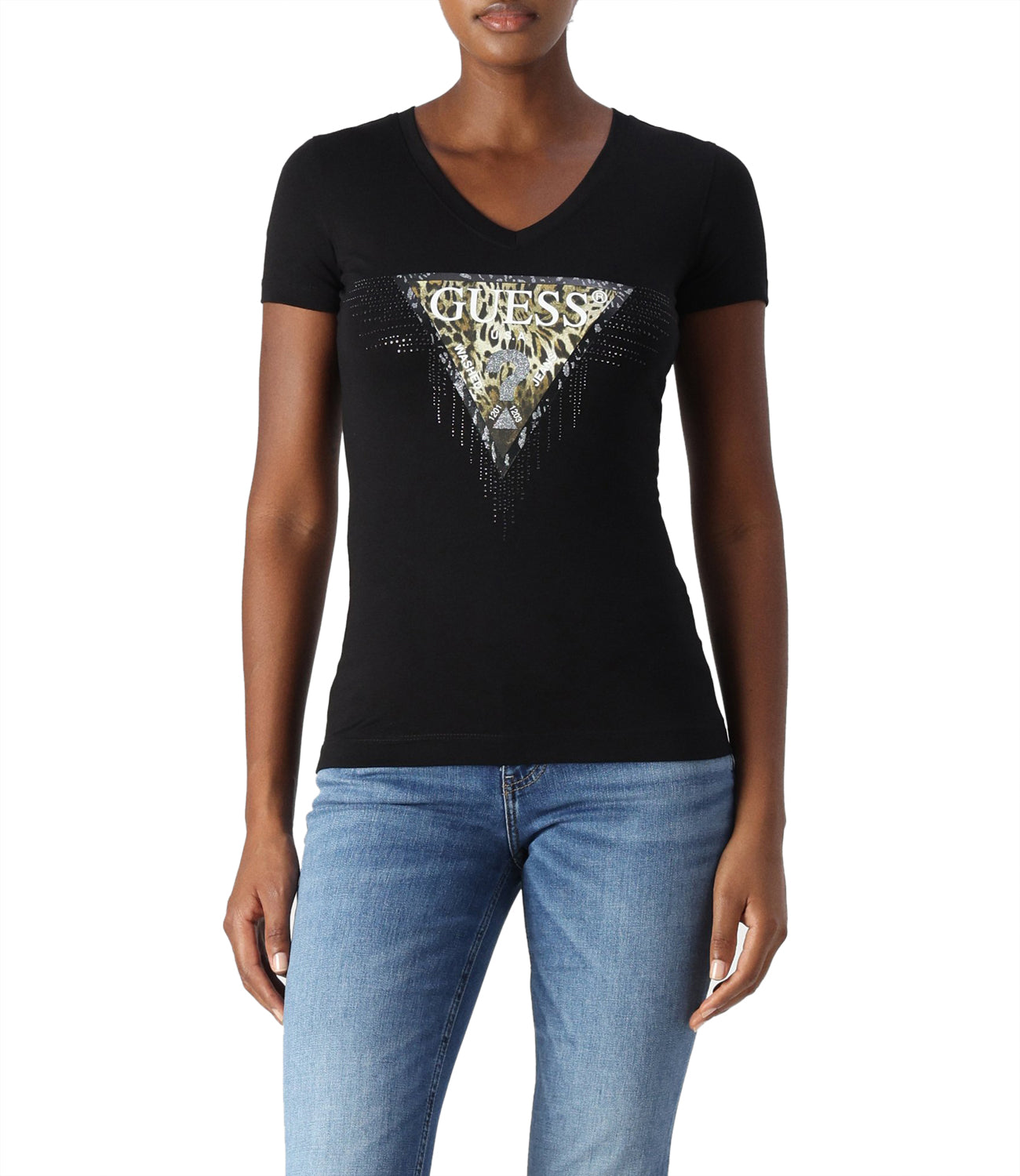 Guess T-shirt Donna Mod. W4BI18 J1314 JBLK Black Nero