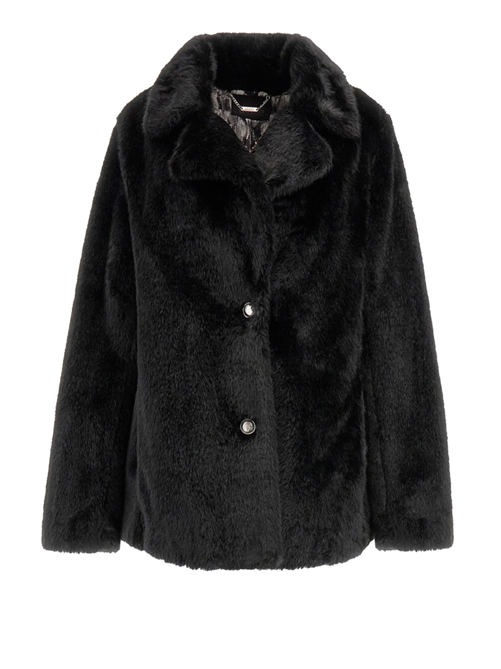 Pelliccia Guess Filomena Faux Fur da Donna - Nero