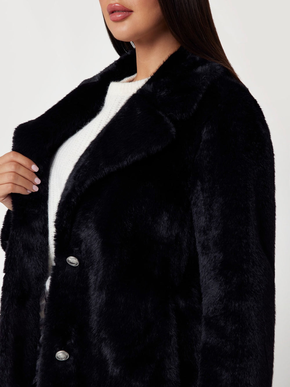 Pelliccia Guess Filomena Faux Fur da Donna - Nero