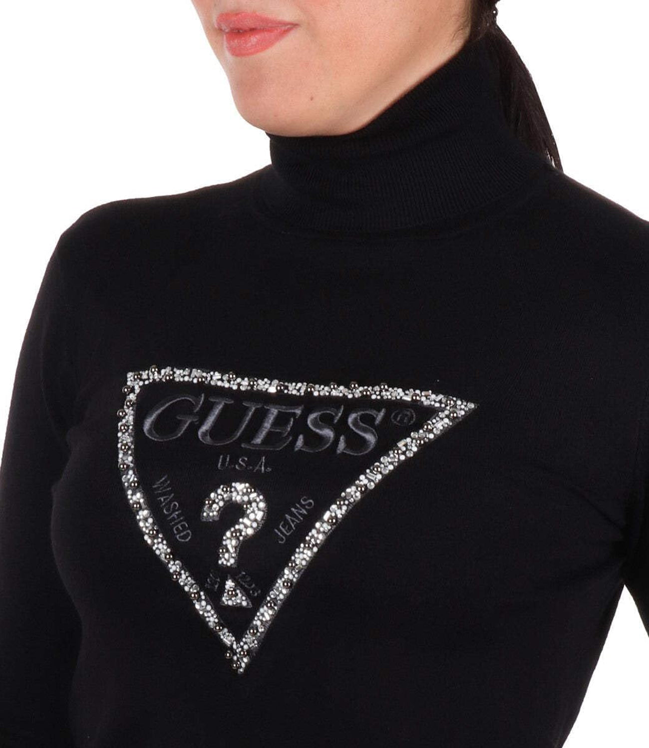 Guess Maglione C.A. Donna Mod. W4BR03 Z2NQ2 JBLK BLACK Nero