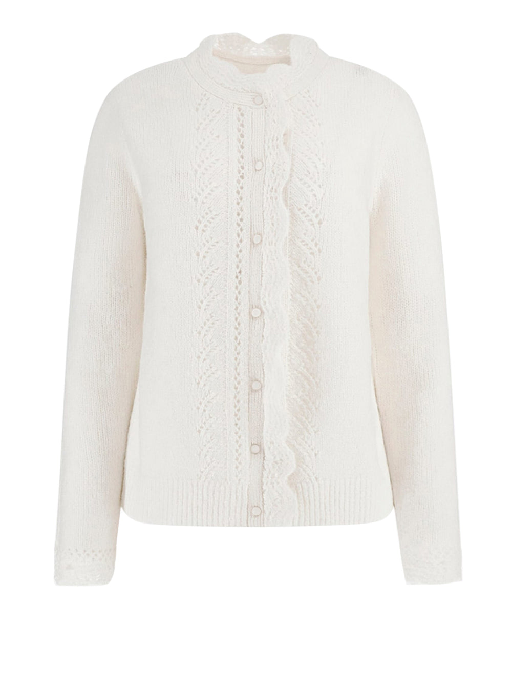 Cardigan Guess Crochet Macie da Donna - Bianco