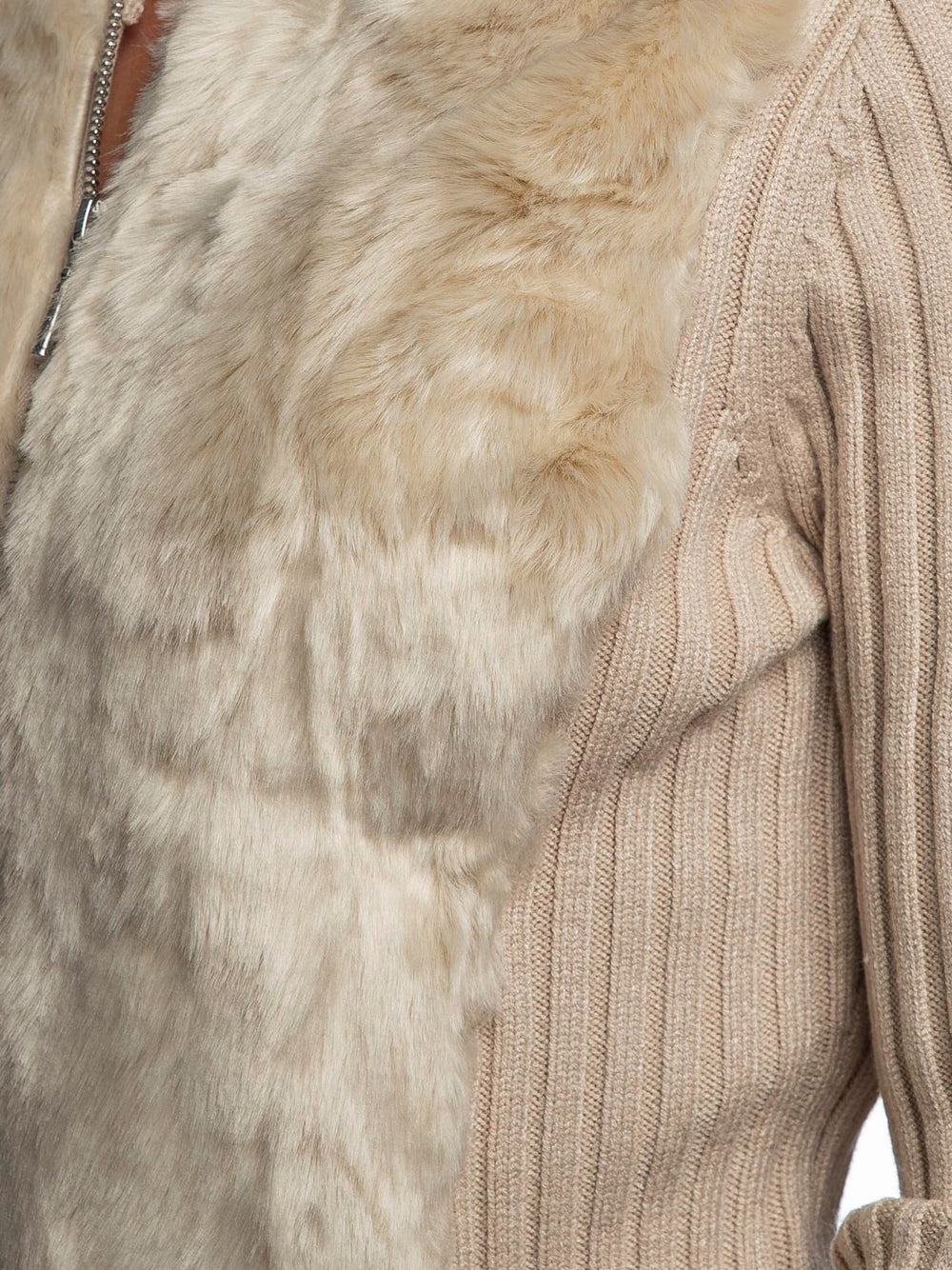 Cardigan Guess Fur Mix da Donna - Beige