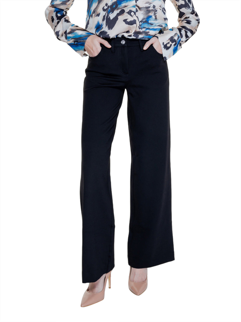 Pantalone Palazzo Guess Sexy Ponte da Donna - Nero