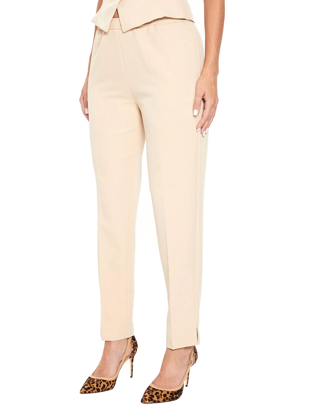 Pantalone Chino Guess Roberta Structure da Donna - Rosa