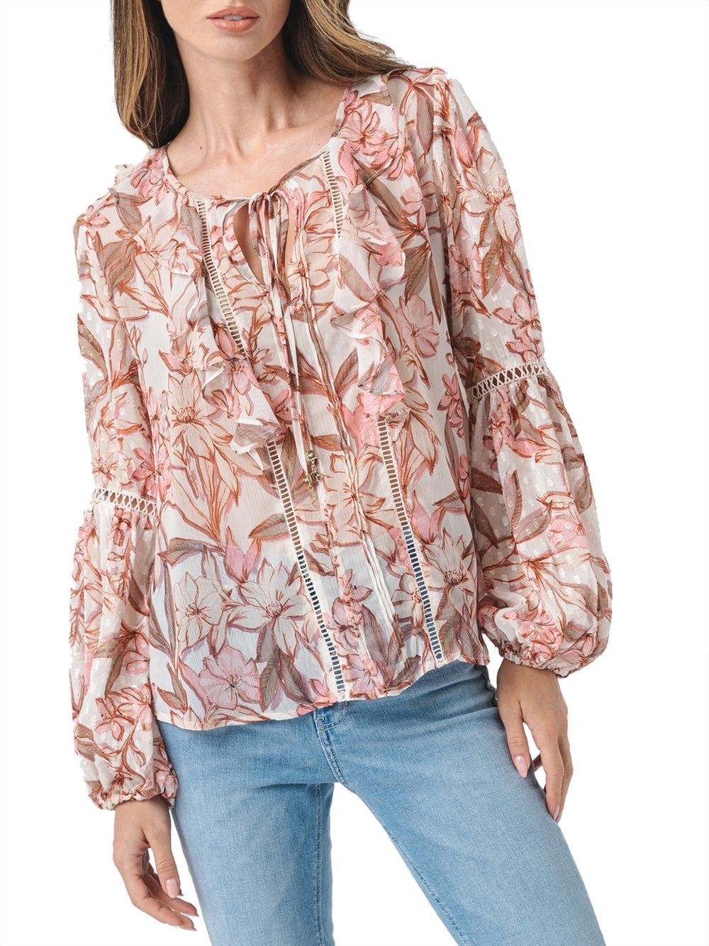 Blusa Guess Laila da Donna - Floreale Multicolore