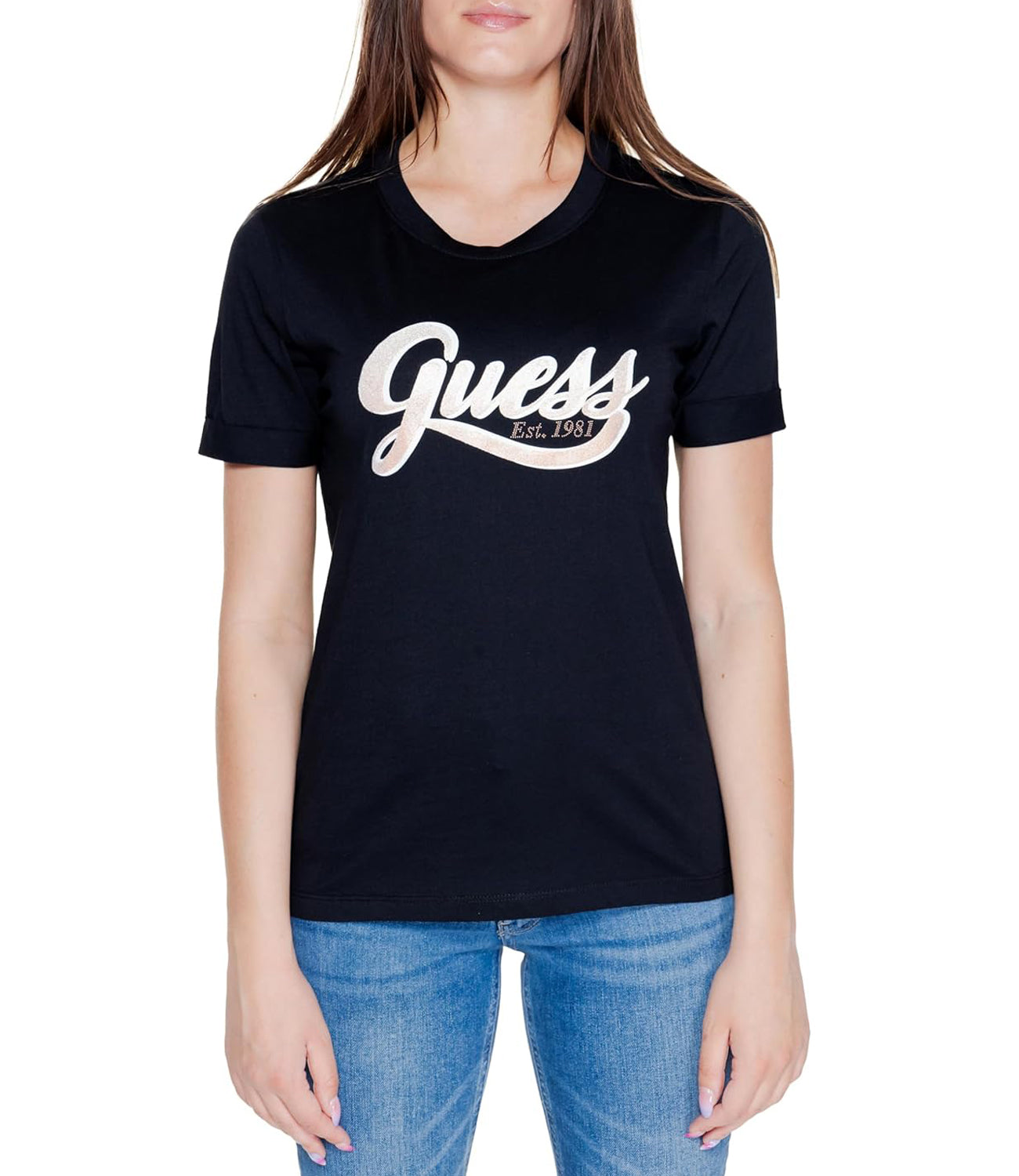 Guess T-shirt Donna Mod. W4YI09 JA914 JBLK BLACK Nero