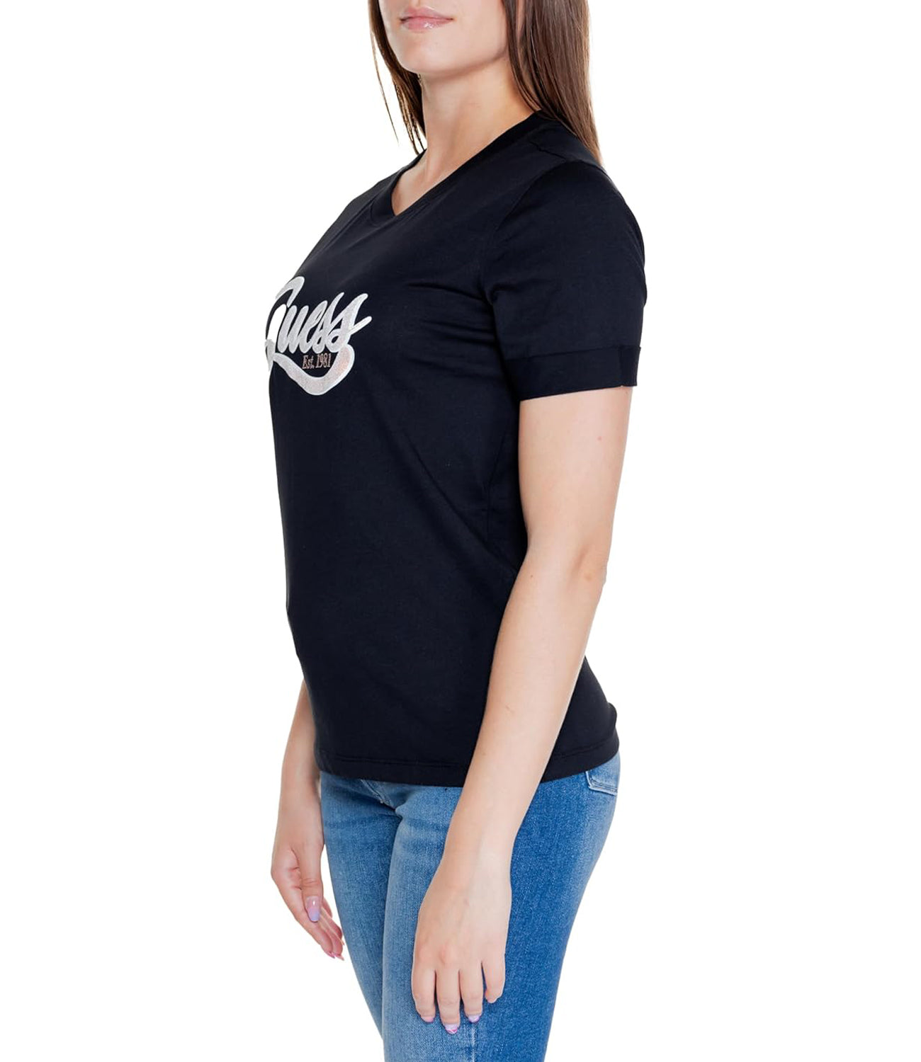 Guess T-shirt Donna Mod. W4YI09 JA914 JBLK BLACK Nero