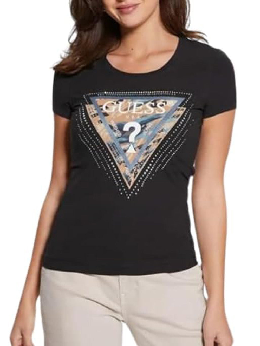 Guess T-shirt Donna Mod. W4YI15 J1314 JBLK Black Nero