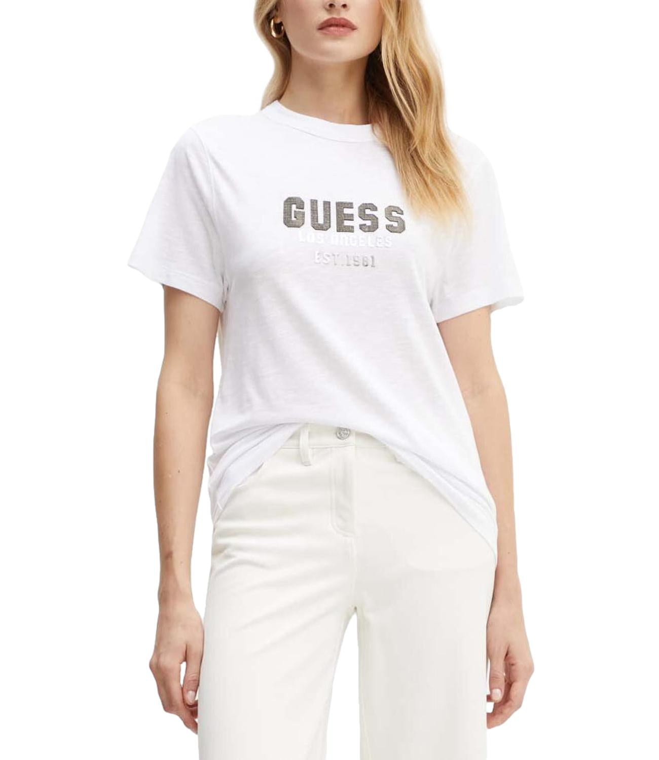 Guess T-shirt Donna Mod. W4YI35 KC8T0 G011 WHITE Bianco